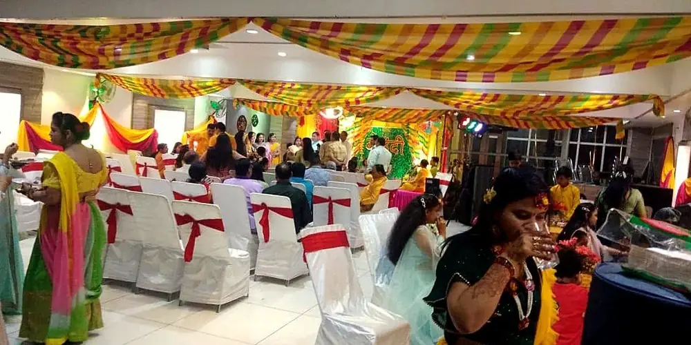 Decorated party hall at Temptation, Kamla Nagar, Agra